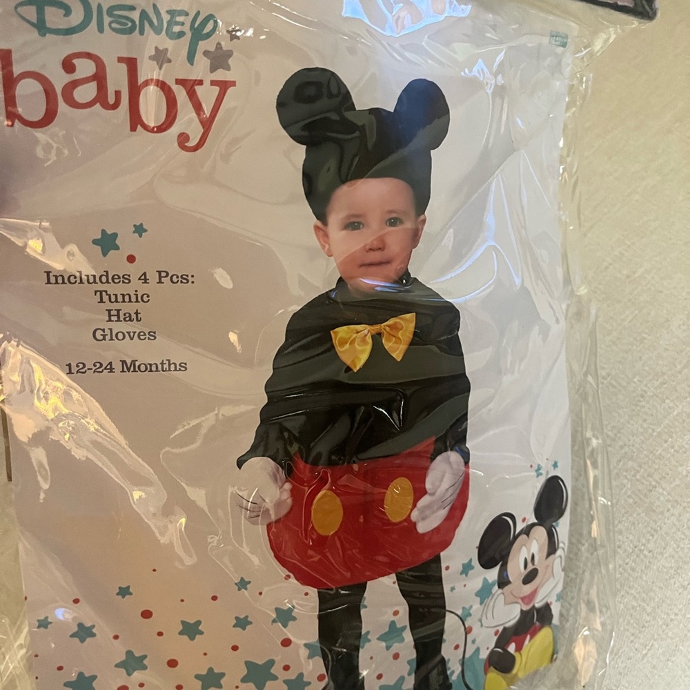 Disney Baby Mickey Mouse Red and Black Outfit